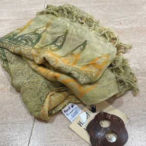 Beach summer Hawaiian beach dress SARONG HAND KREATION WITH A CLIP 45” by 62”